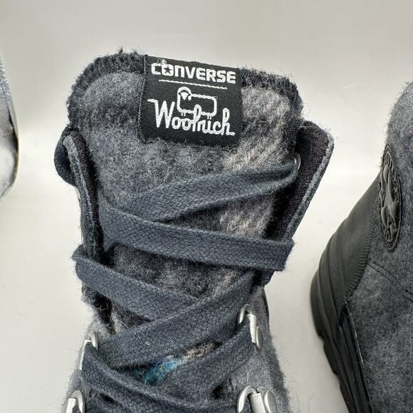 Woolrich x Converse Men’s 9 US Chuck Taylor All Star Street Hiker Black Plaid - Picture 5 of 11